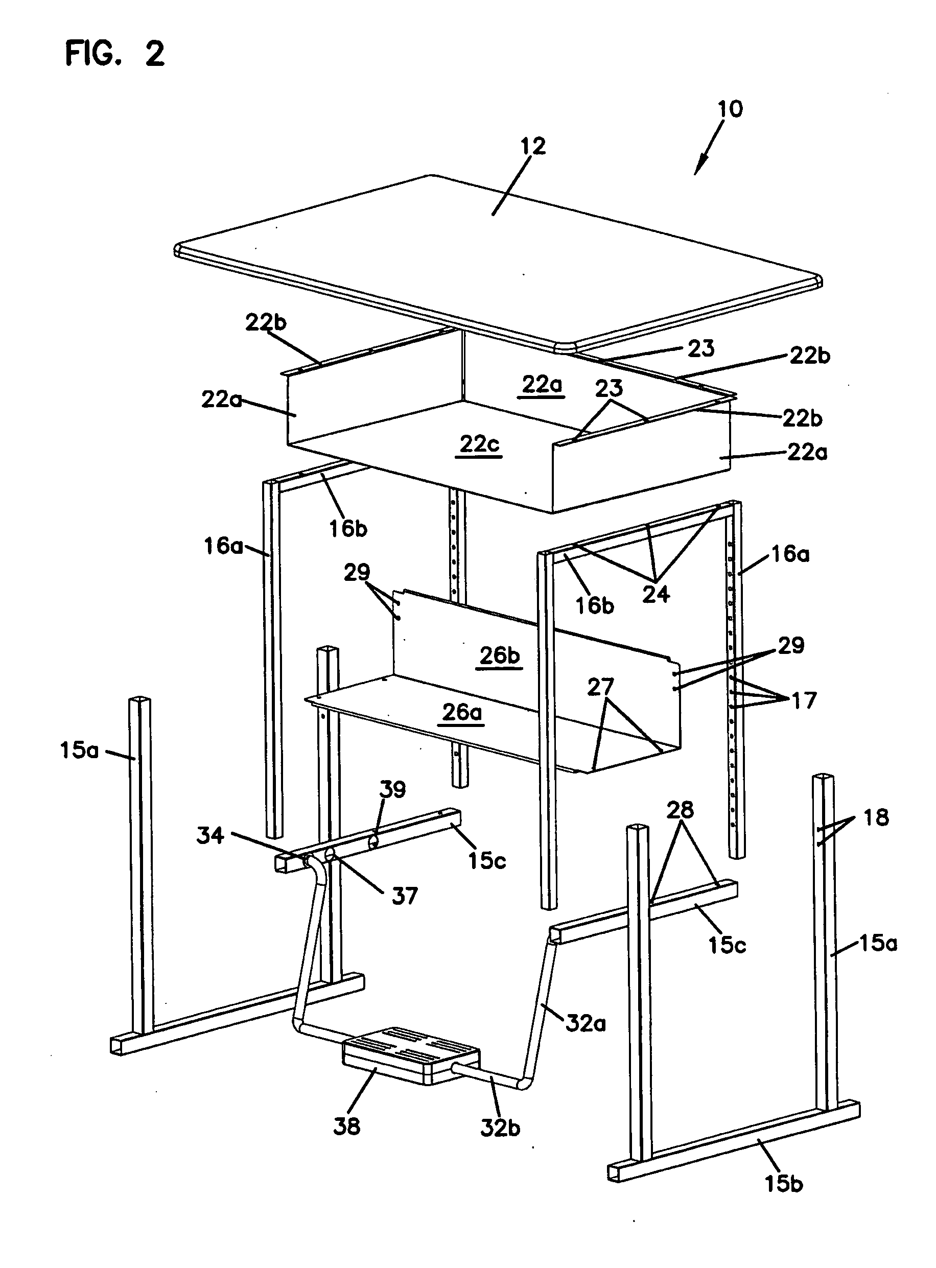 Adjustable Desk and Footrest Assembly