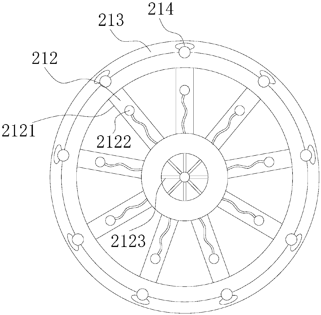 Leveling device of lifting device of aerator