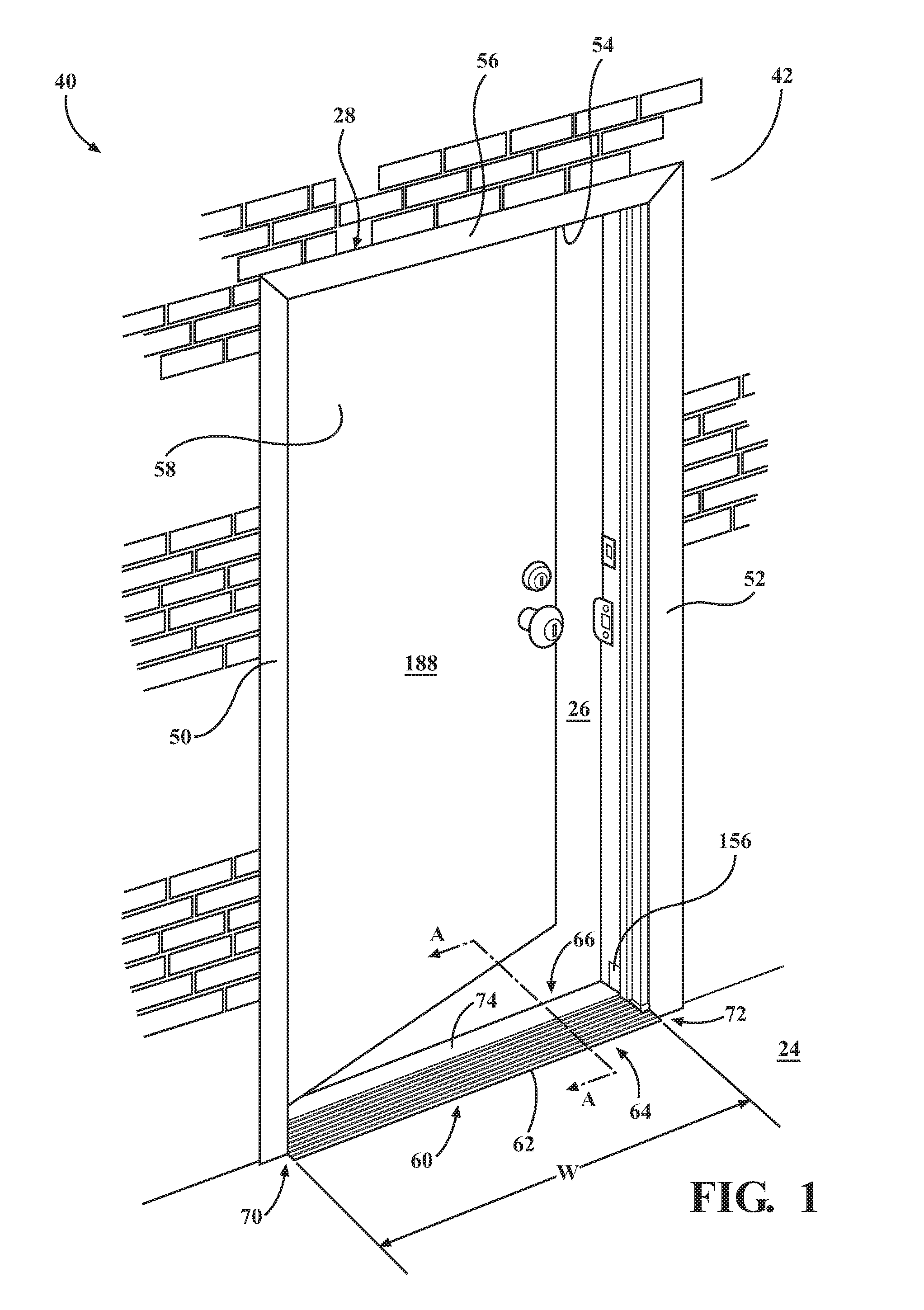 Threshold assembly for an entryway system