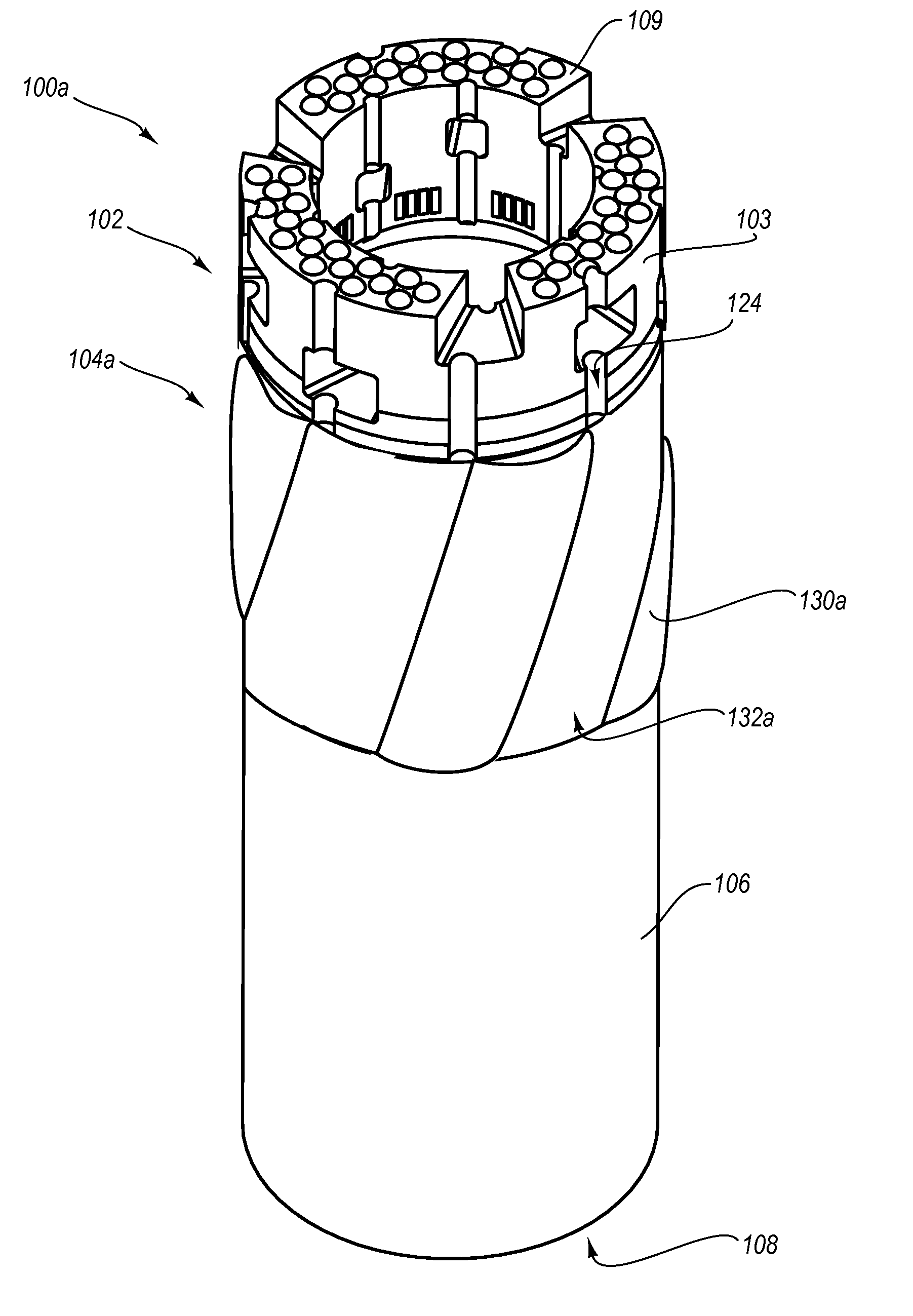 Impregnated drill bits with integrated reamers