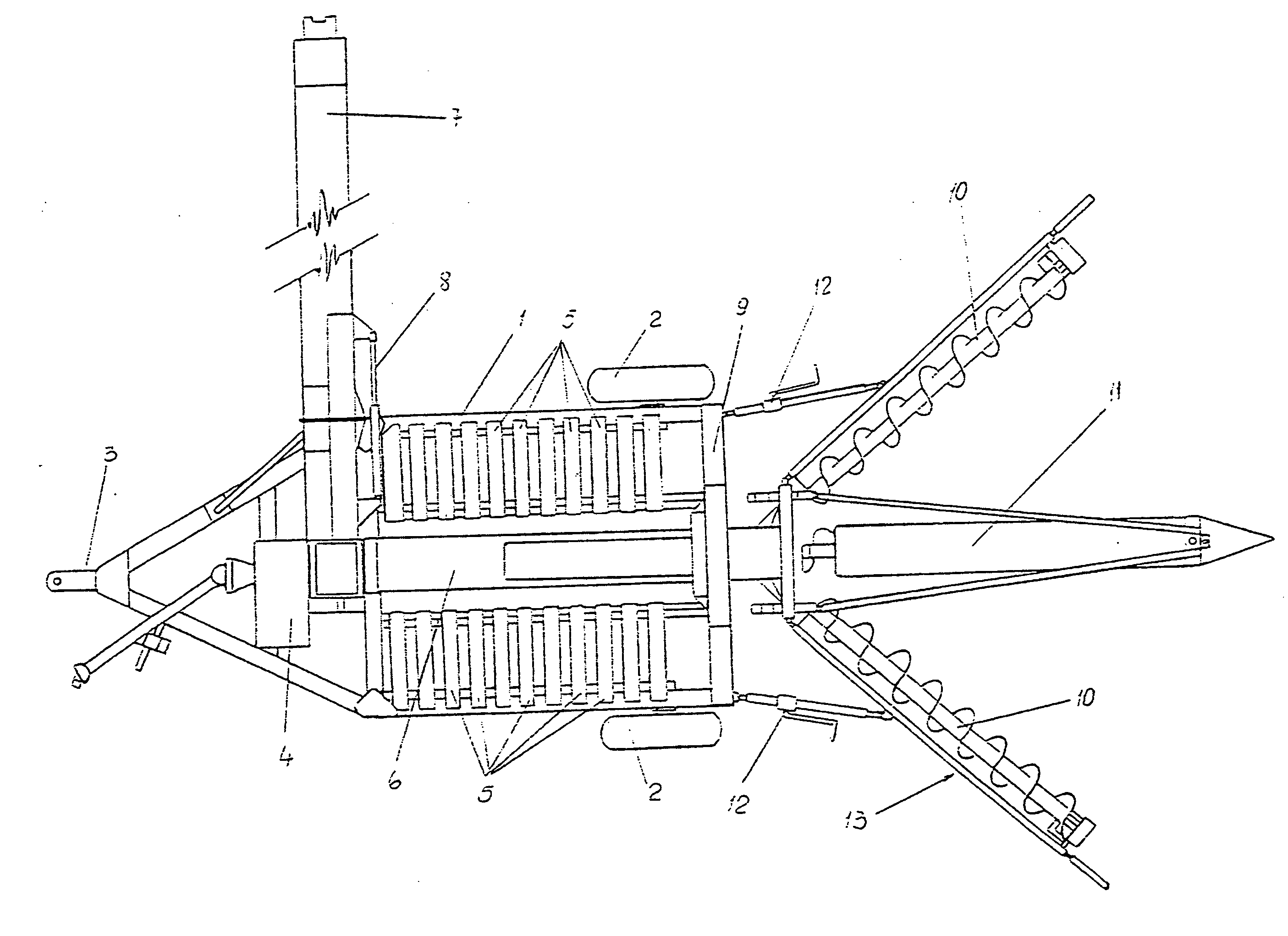 Extractor of dry grains from a silo bag