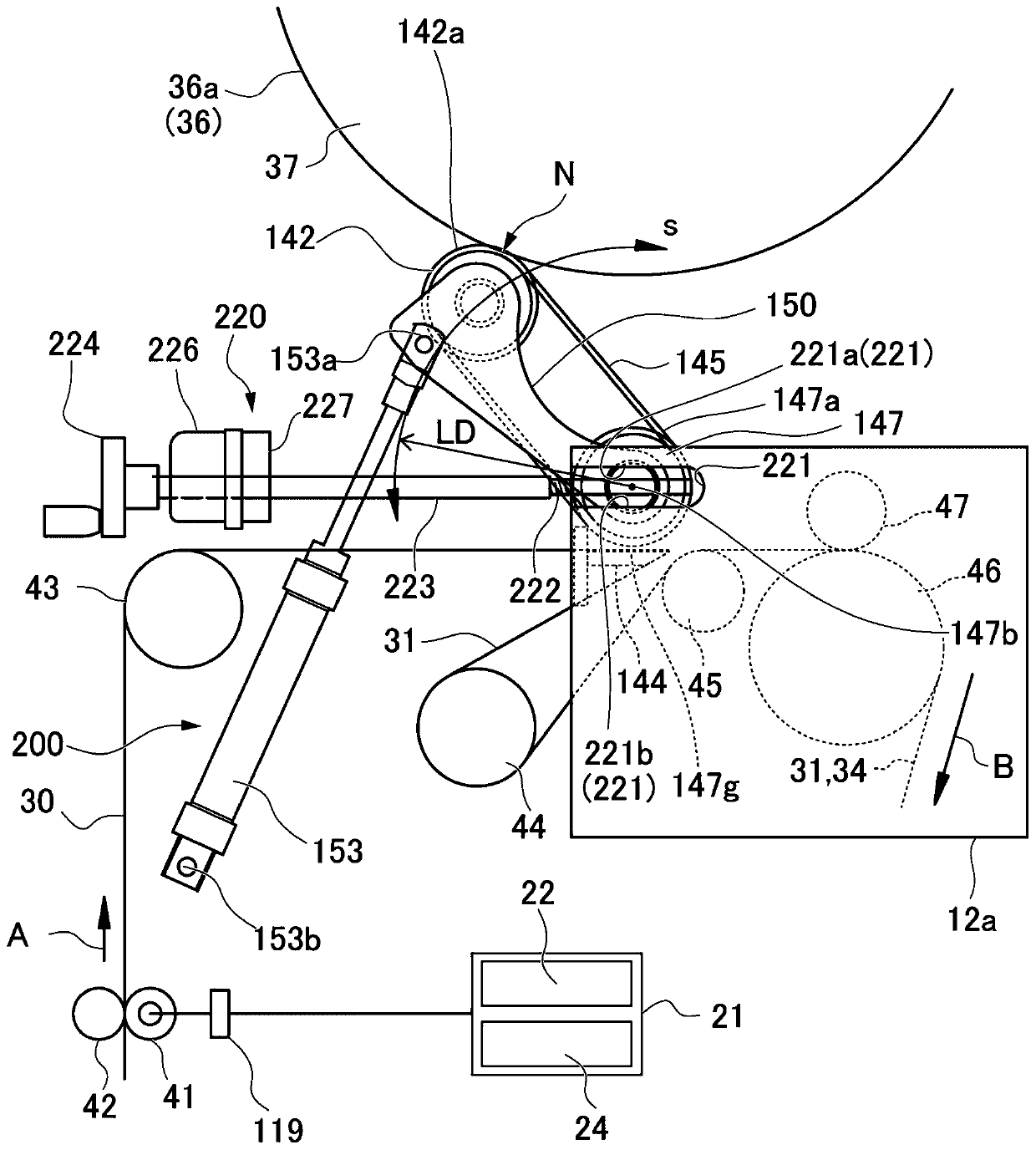 Blanked refuse winding apparatus for continuous label paper