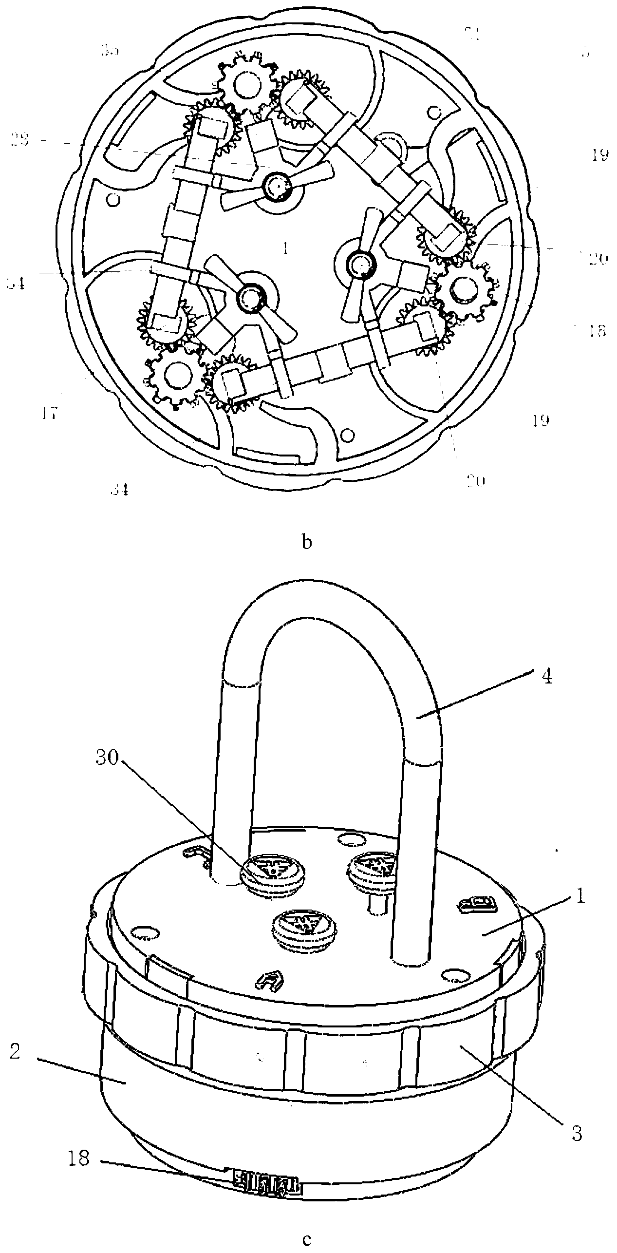 Plain-secret dual-coded mechanical lock