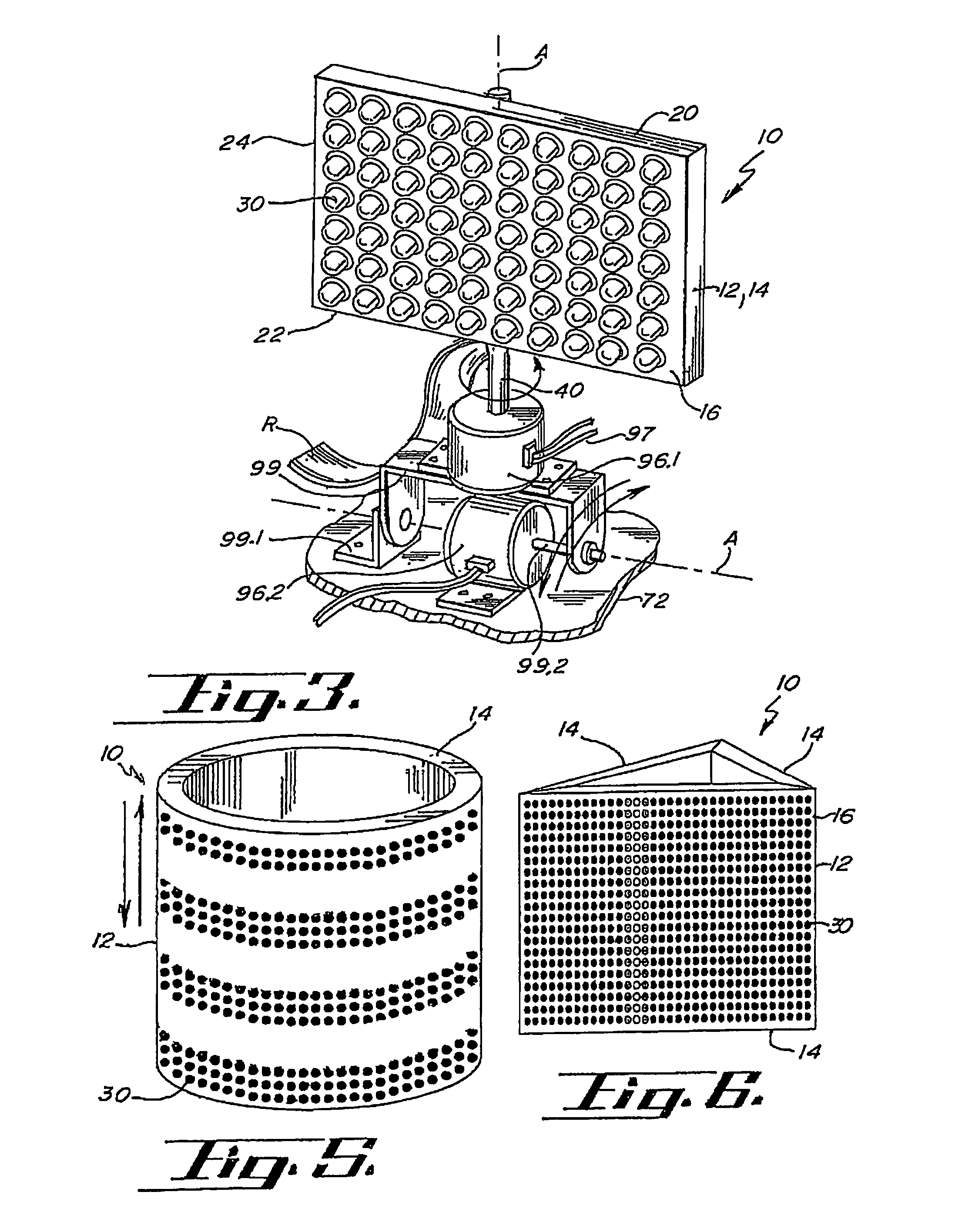 Strip LED light assembly for motor vehicle