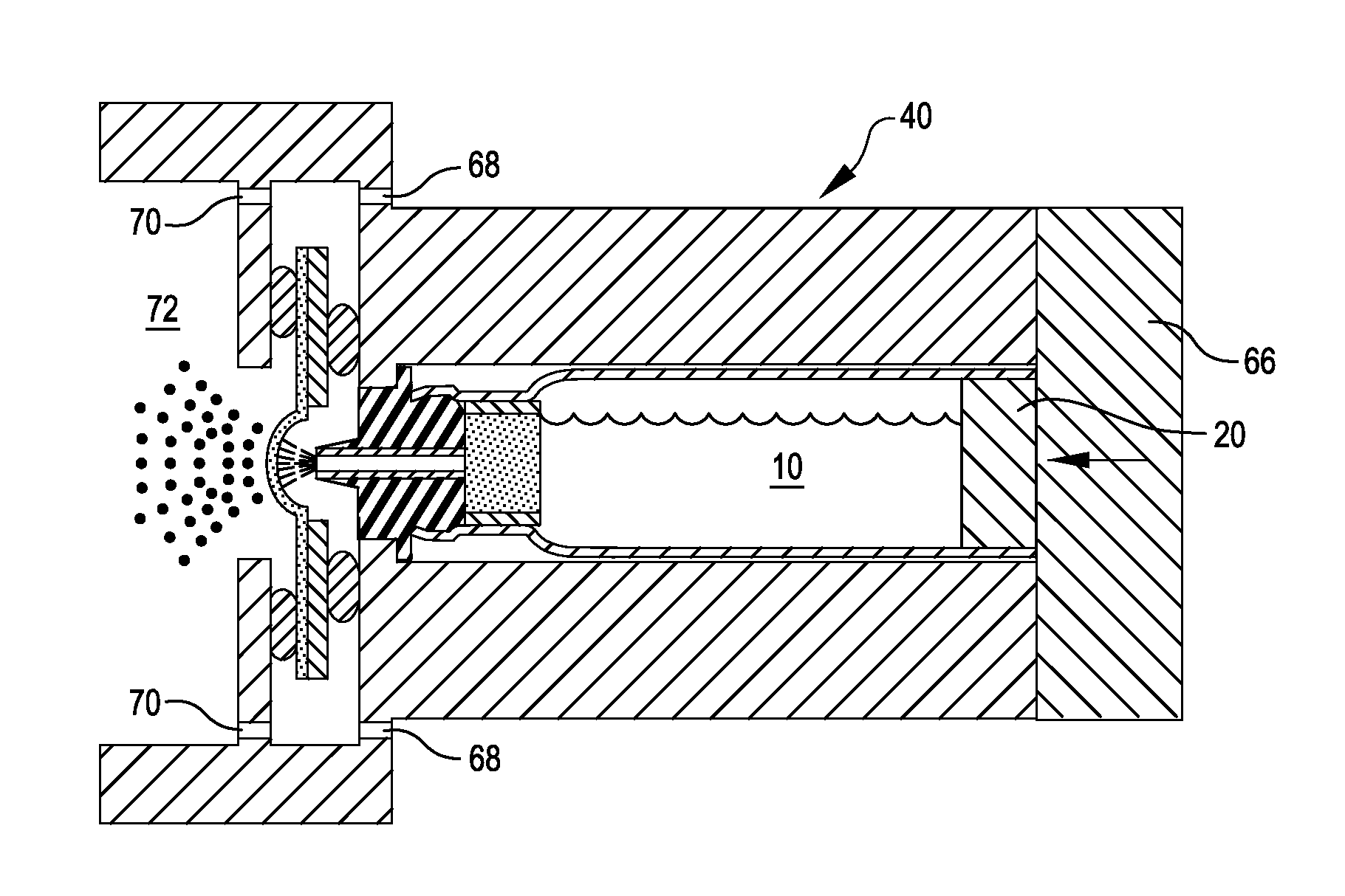 Self-puncturing liquid drug cartridges and associated dispenser