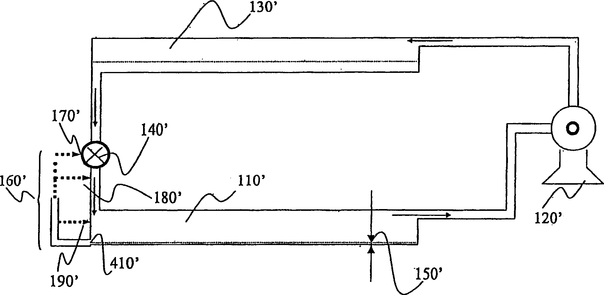 Evaporator and heat exchanger with external loop, as well as heat pump system and air conditioning system comprising said evaporator or heat exchanger