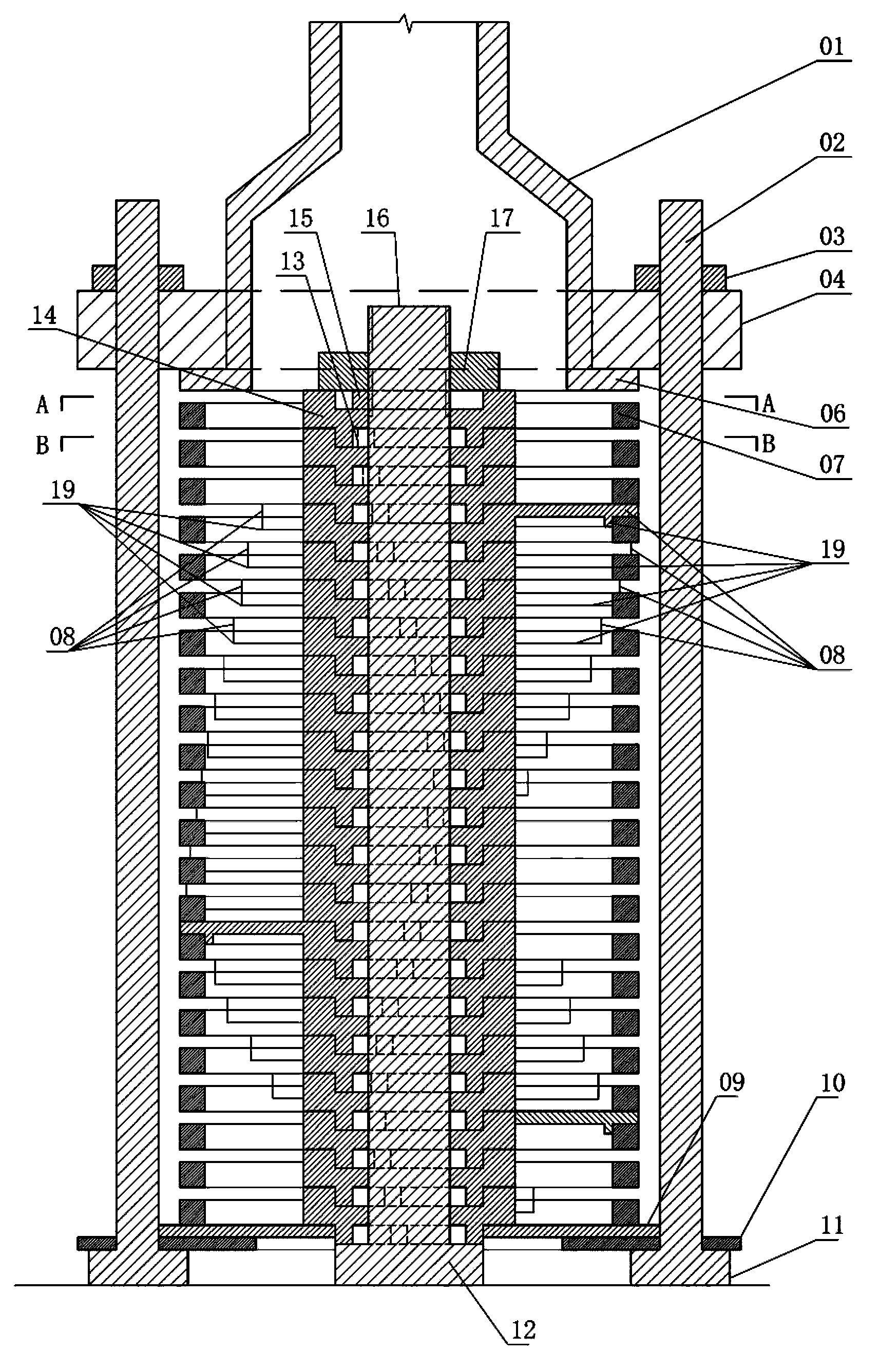 Special spiral staggered positioning desalter for nuclear power plant