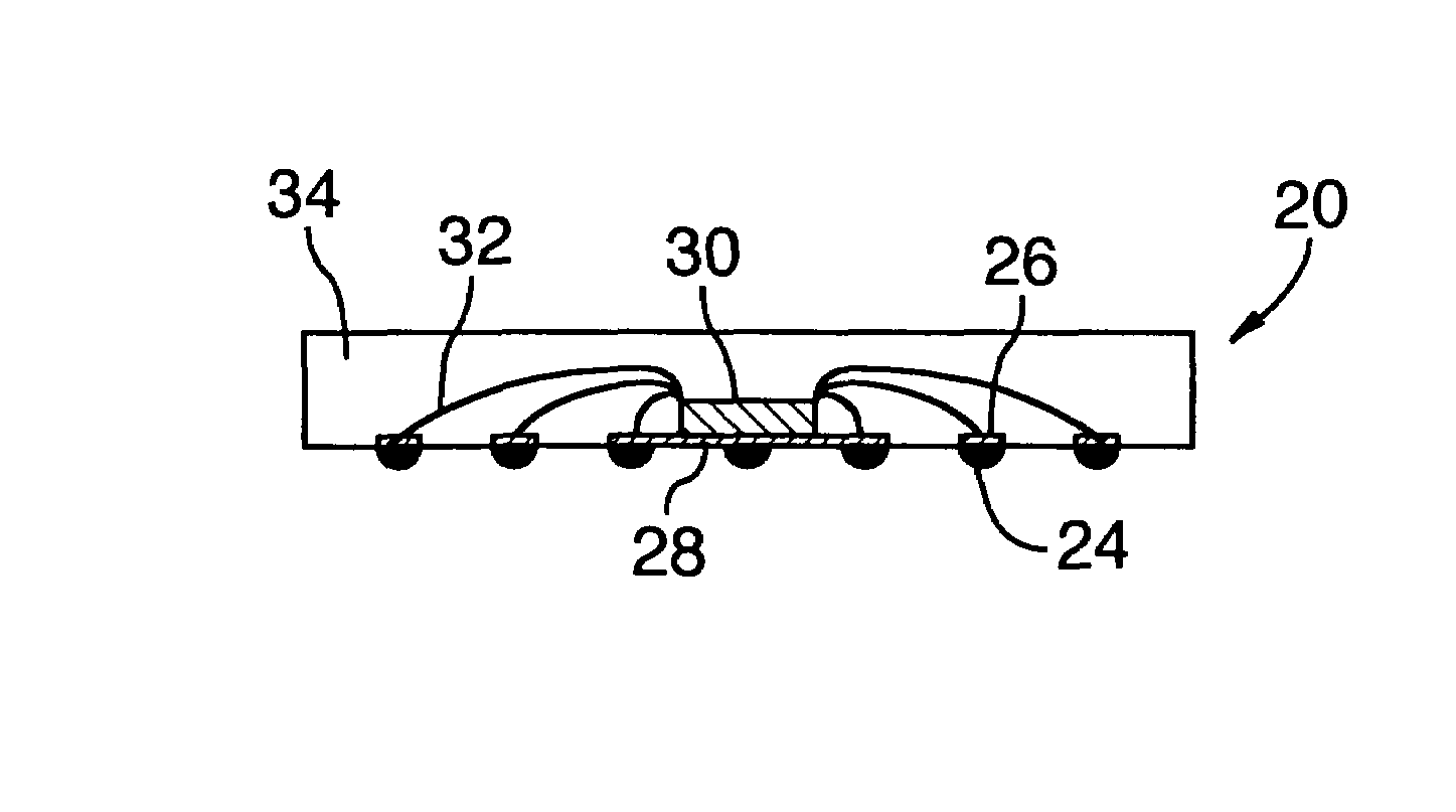 Leadless plastic chip carrier with contact standoff