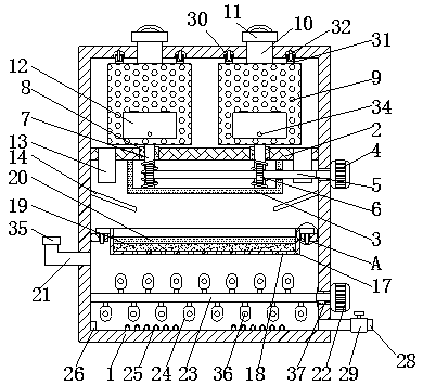 Sewage treatment purification device with good filtration performance