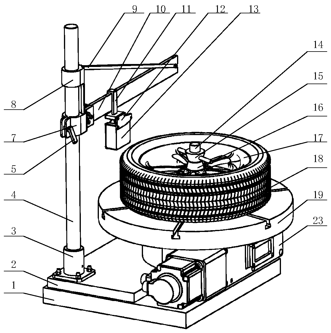 Tire identification automatic identification system based on line structured light and working method thereof