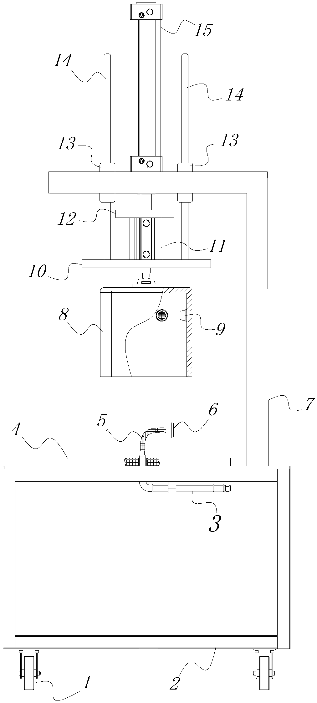 Helium mass spectrographic leak detector for leak detection of air filters