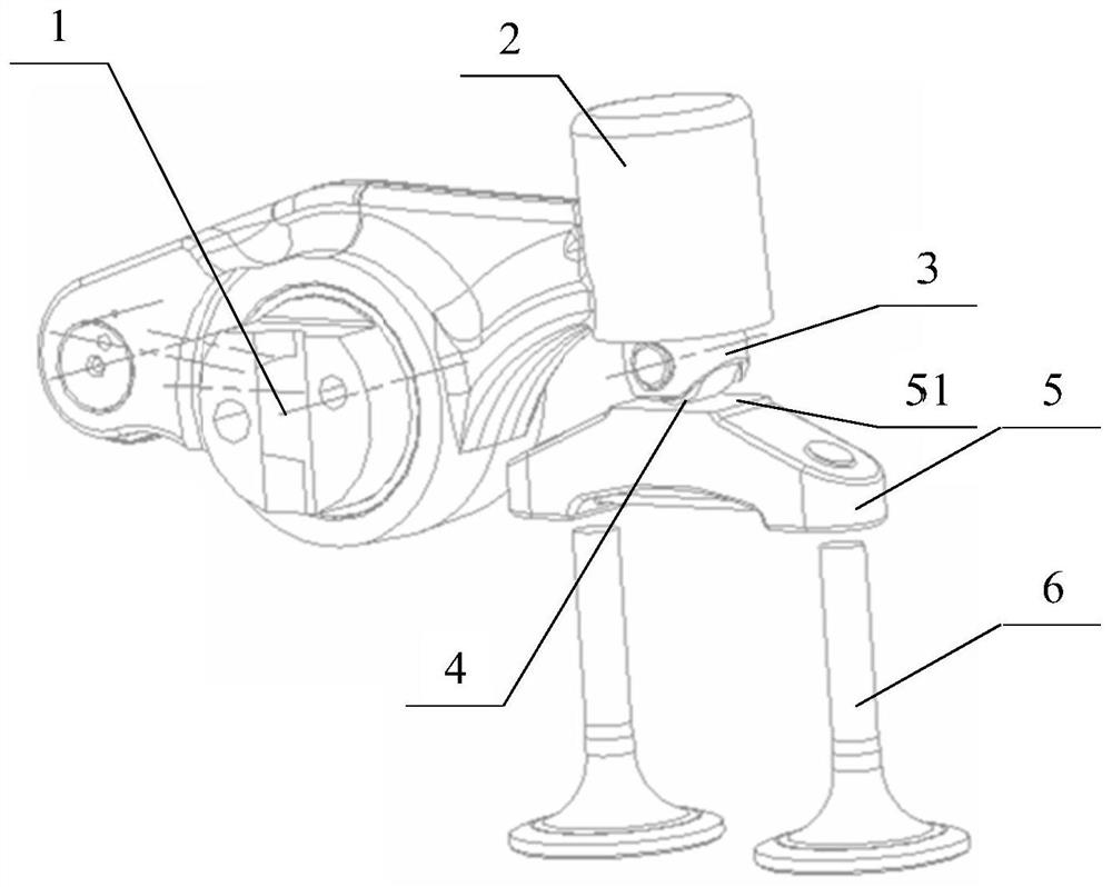 Anti-eccentric-wear roller type hydraulic tappet valve rocker arm combined device