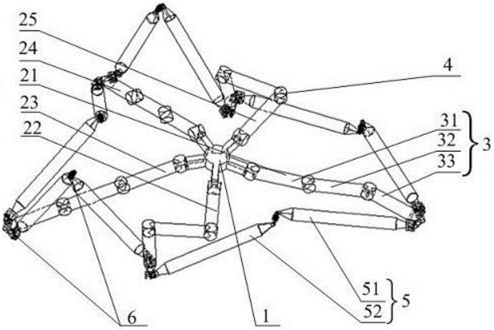 Folding parallel mechanism, crawling method and surmounting obstacle method of bionic starfish movement