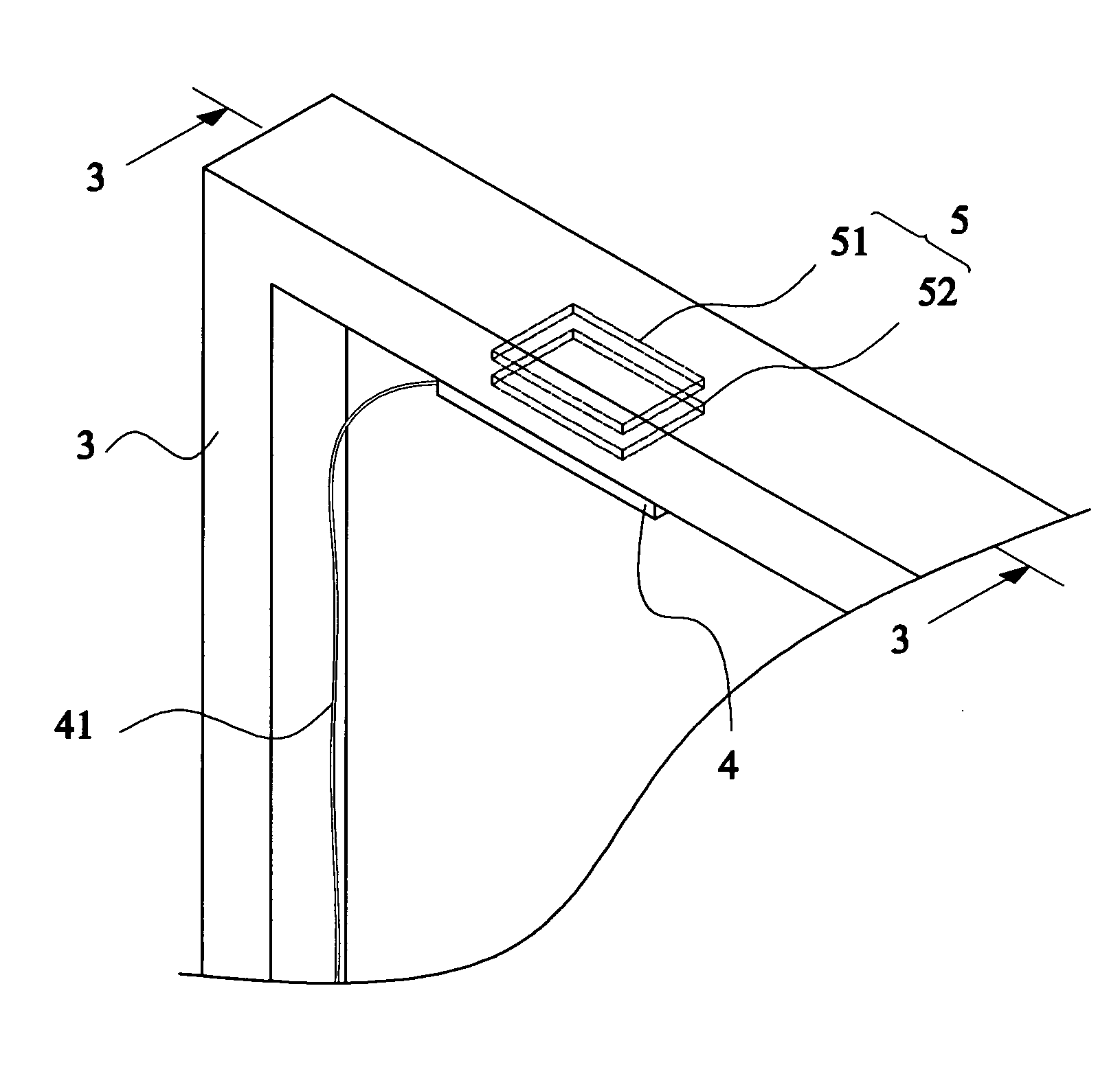 Antenna device with ion-implanted resonant pattern