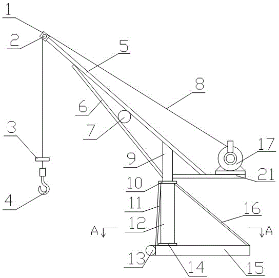 Free rotation crane