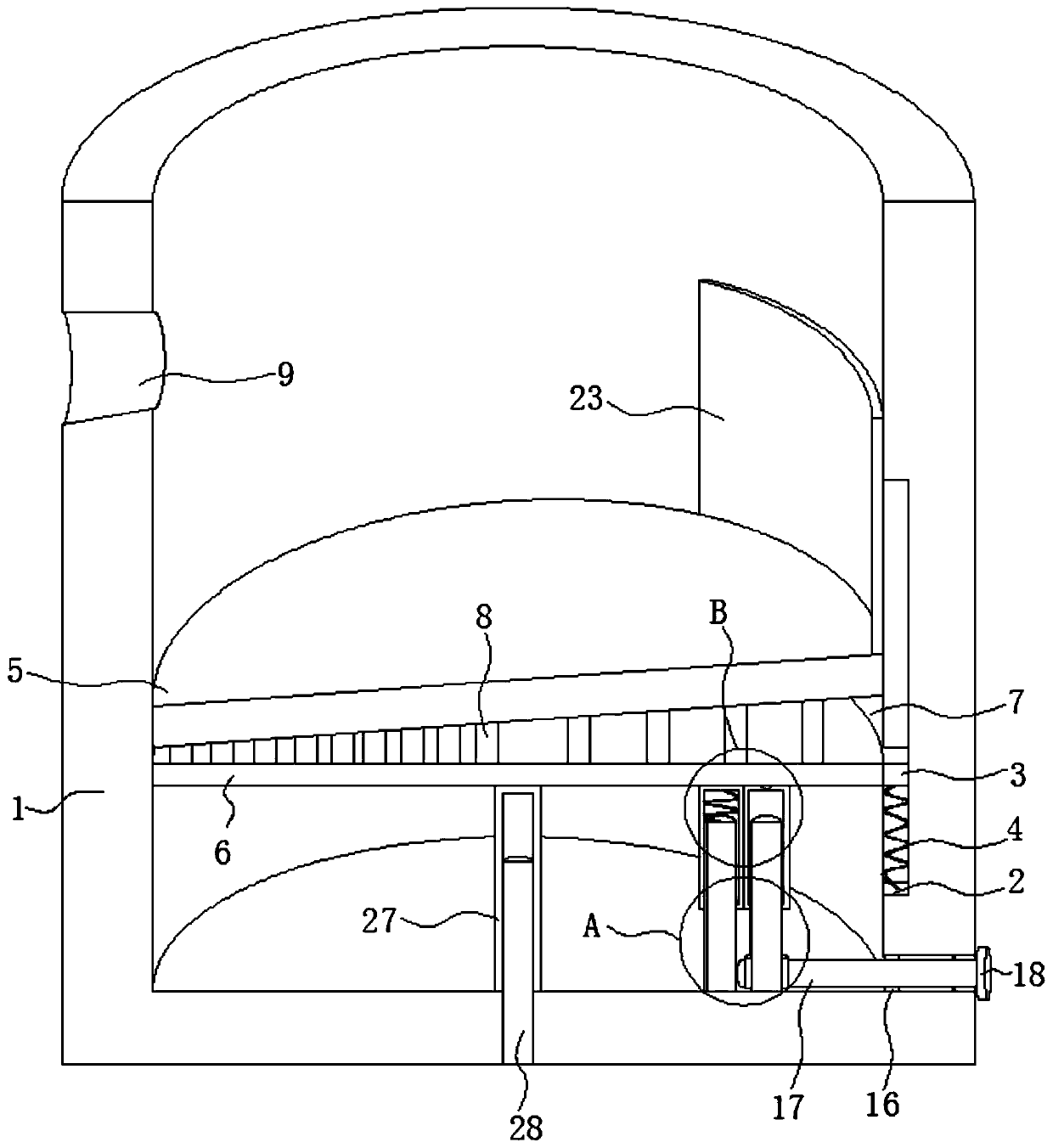 Needle tip tea caddy capable of separating tea dust during tea taking