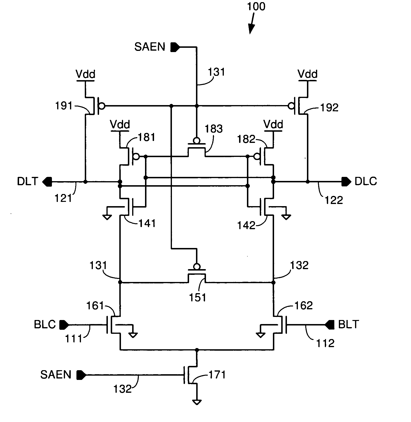 SOI sense amplifier with cross-coupled body terminal