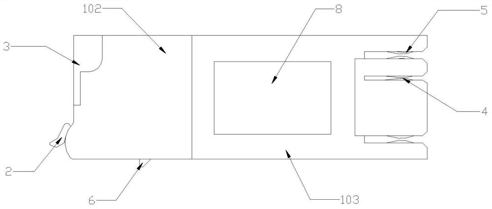 Plug-in switch device with concave surface