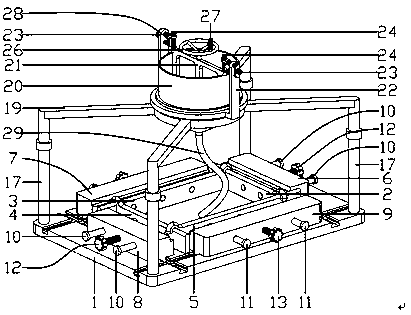 Manufacturing device for silica gel mold of surfboard fin