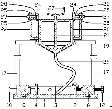 Manufacturing device for silica gel mold of surfboard fin