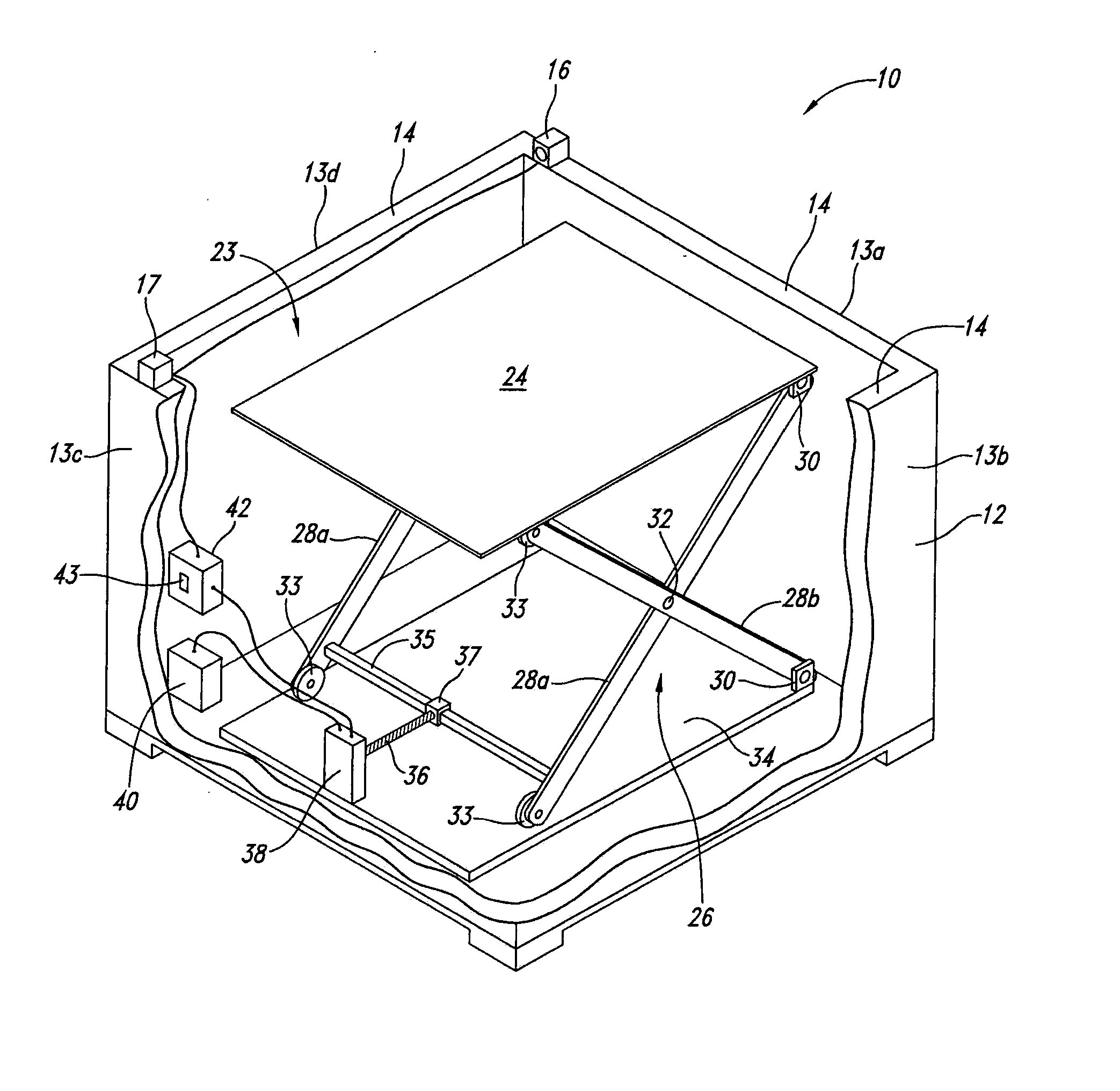 Self-adjusting goods display system and method