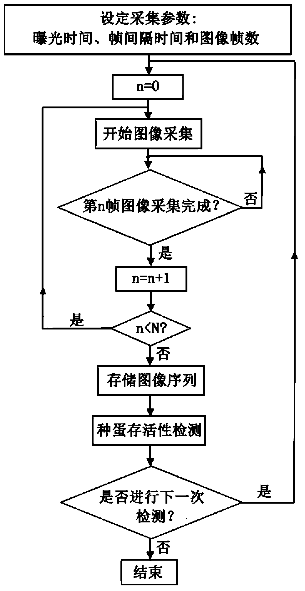 Non-invasive method and device for detecting survival status of egg embryo