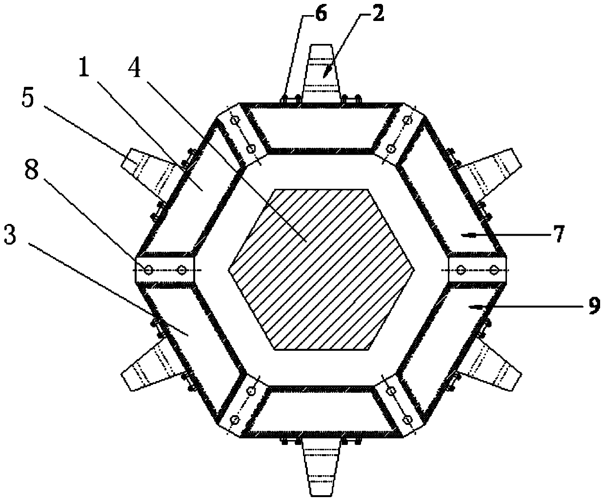 Energy-consuming-type rotatable ship collision preventing device with fin plates