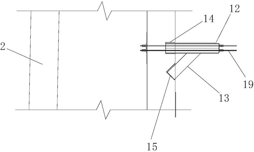 Construction support and method for overhead large-span heavy-duty cross beam