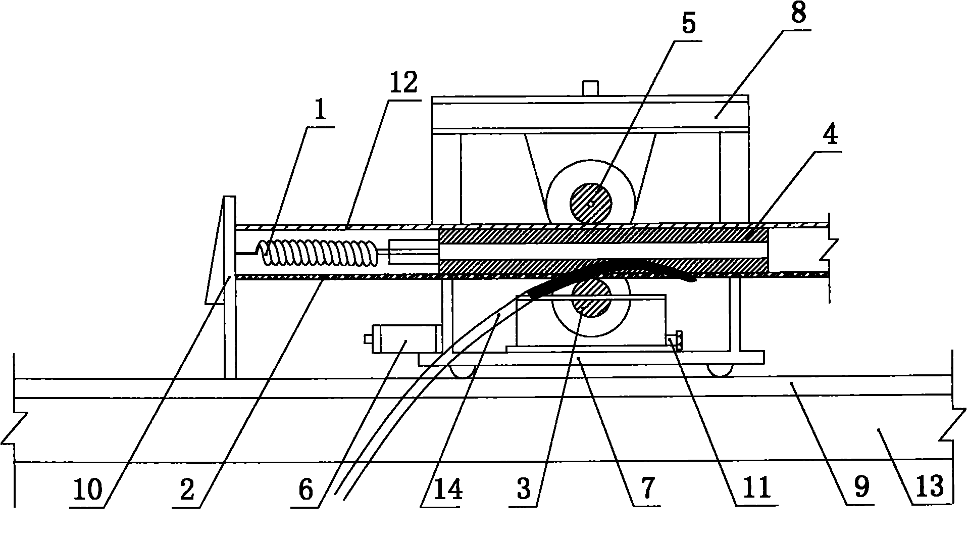 Flattening device for welding seam of welded pipe