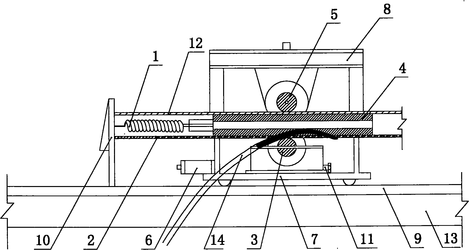 Flattening device for welding seam of welded pipe