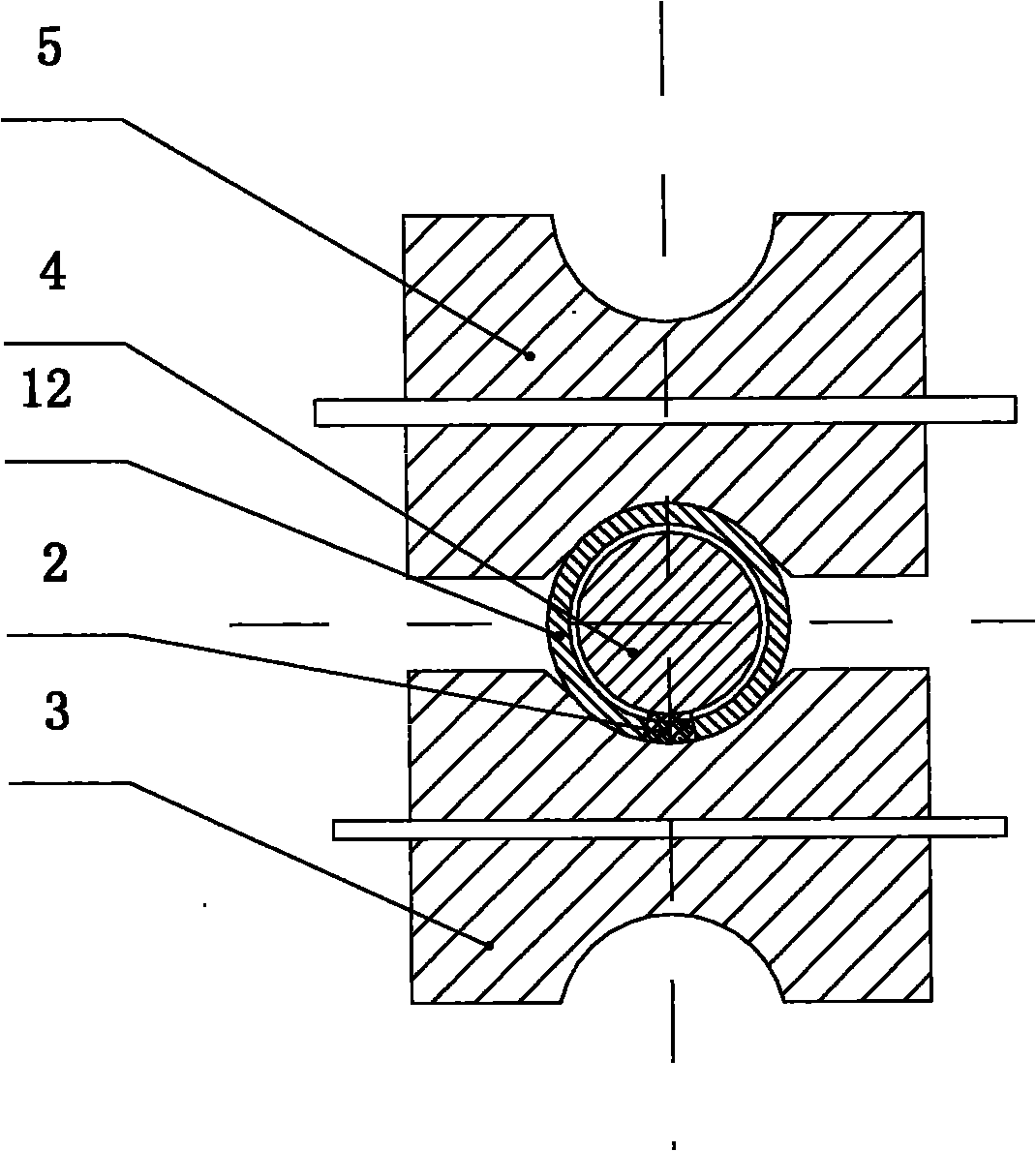 Flattening device for welding seam of welded pipe