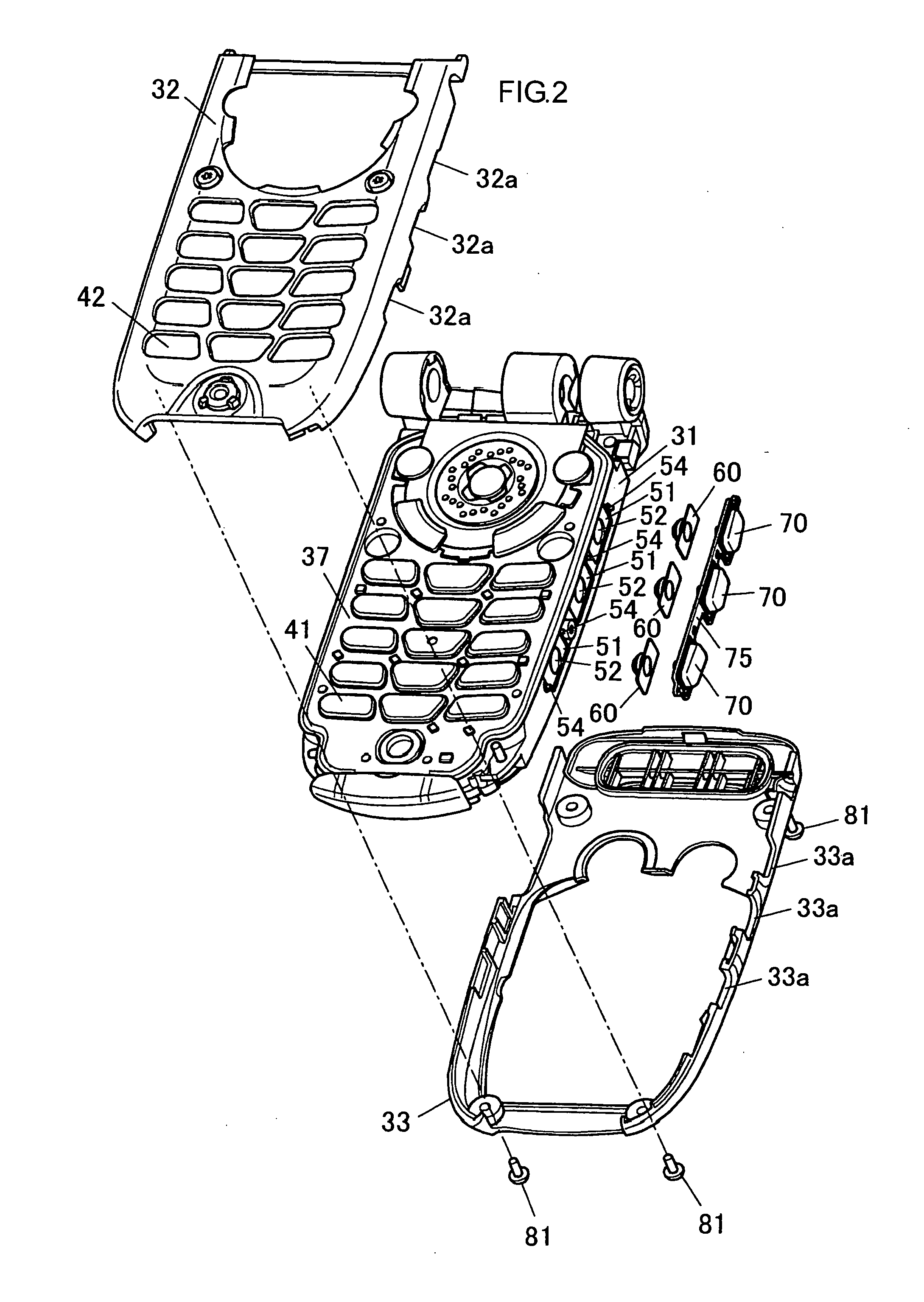 Waterproof structure of push button switch