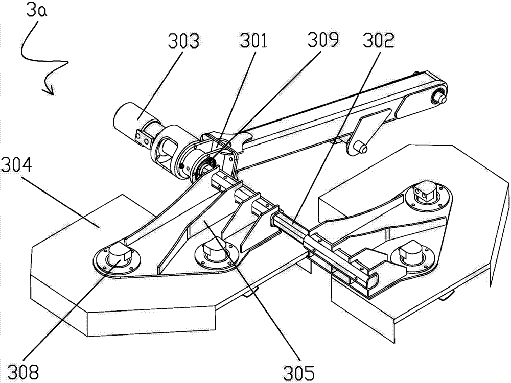 Hedgerow trimming device capable of being adjusted at multiple angles