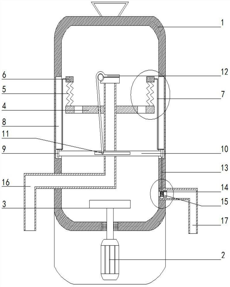 Device for separating oil from water by utilizing density