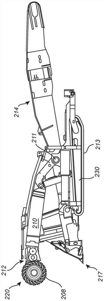 A mining machine adapted for extracting material from a deposit, and method for control thereof