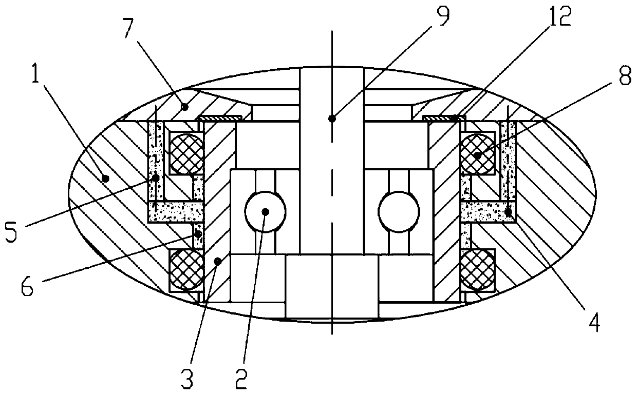 Bearing mounting structure and heat-conducting grease filling method