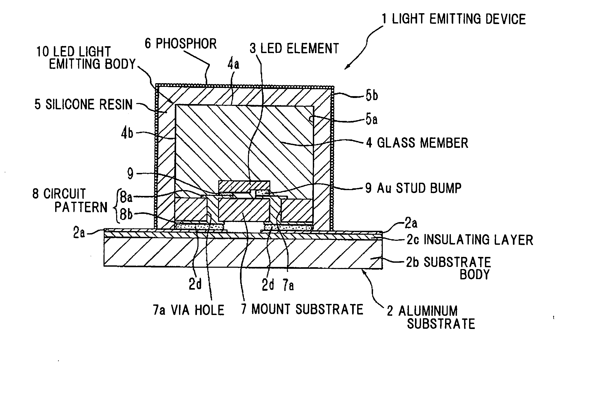 Light emitting device, method of making the same, and light source device comprising the same