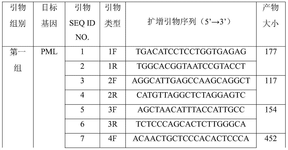 PML/RAR alpha fusion gene detection kit and detection method thereof