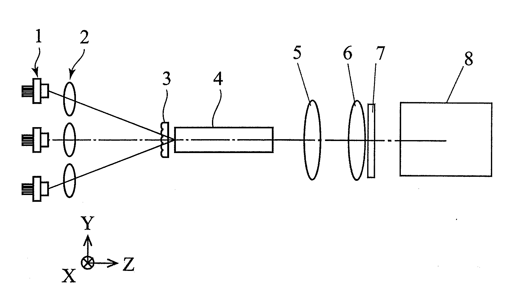 Projection type display device and light source device