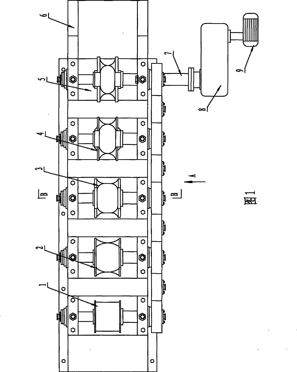 Semicanal formation rolling machine