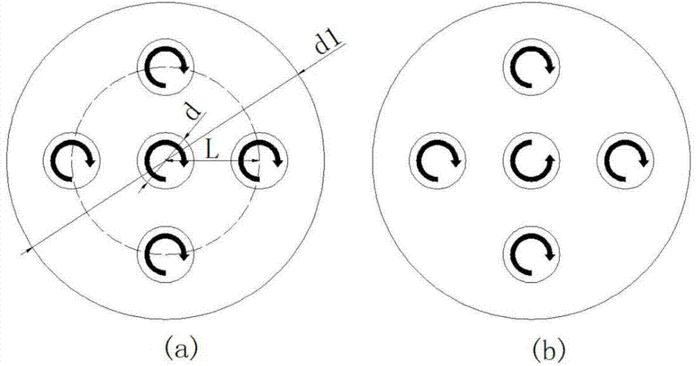 Five-nozzle combustor structure applied to gas turbine low-pollution combustion chamber