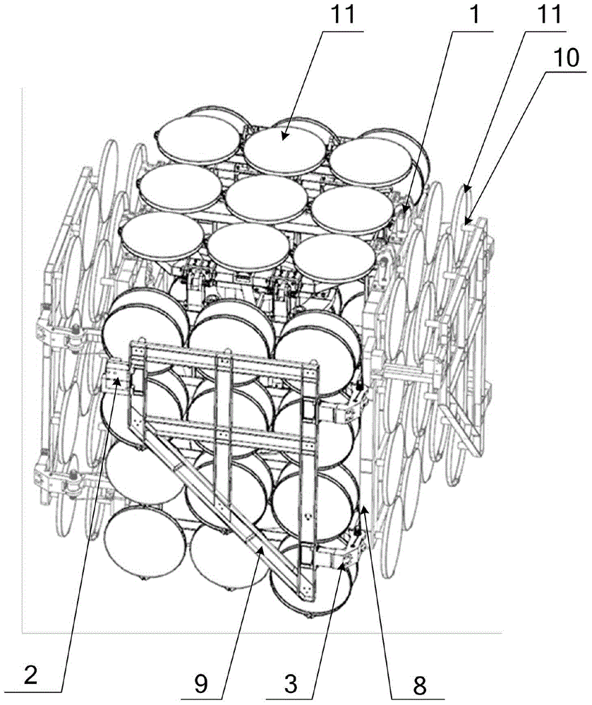 Mirror automatic folding, positioning, splicing film condenser structure