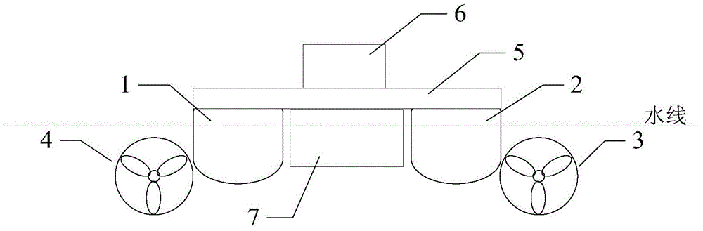 Dual-body water surface carrier and automatic control system