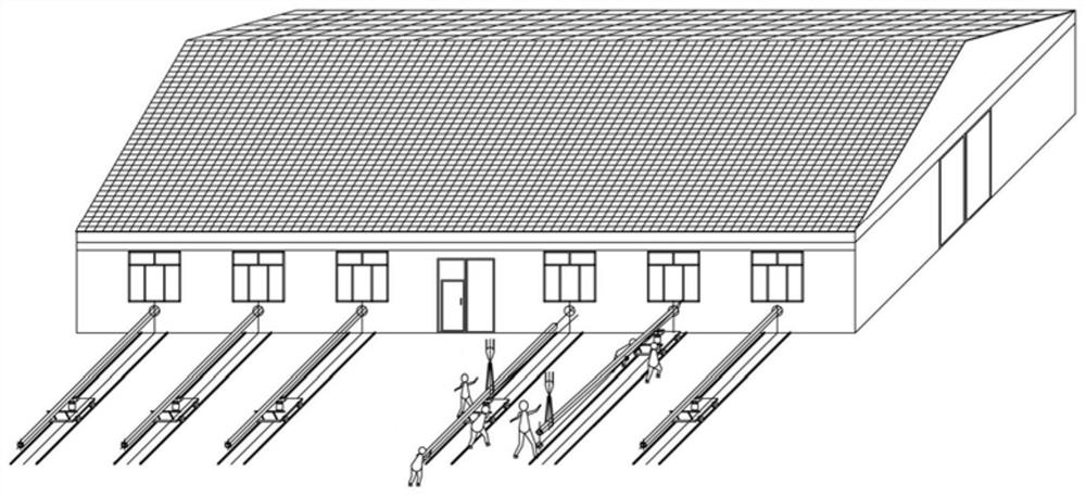 Automatic feeding and discharging machine of petroleum pipe threading lathe