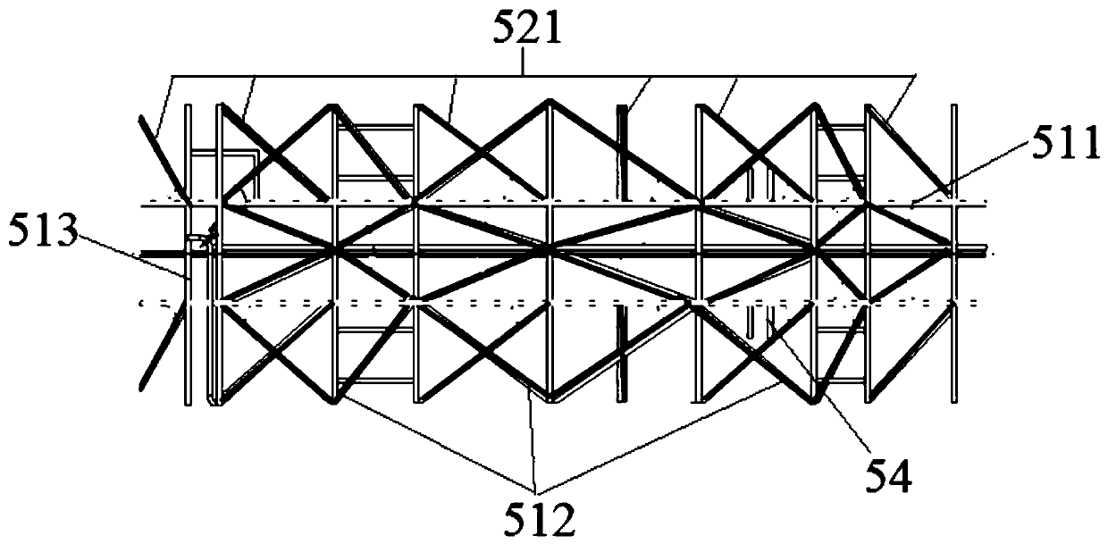 Triangular loop chain type bus body structure of full-load pure-electric double-layer tourist bus