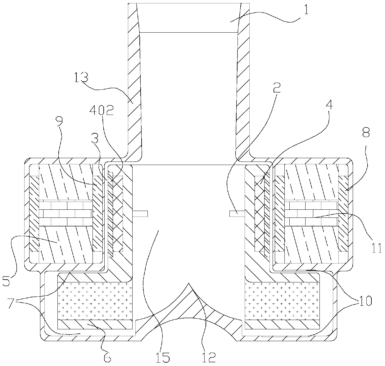 Artificial heart blood pump with axial flow and centrifugal structure