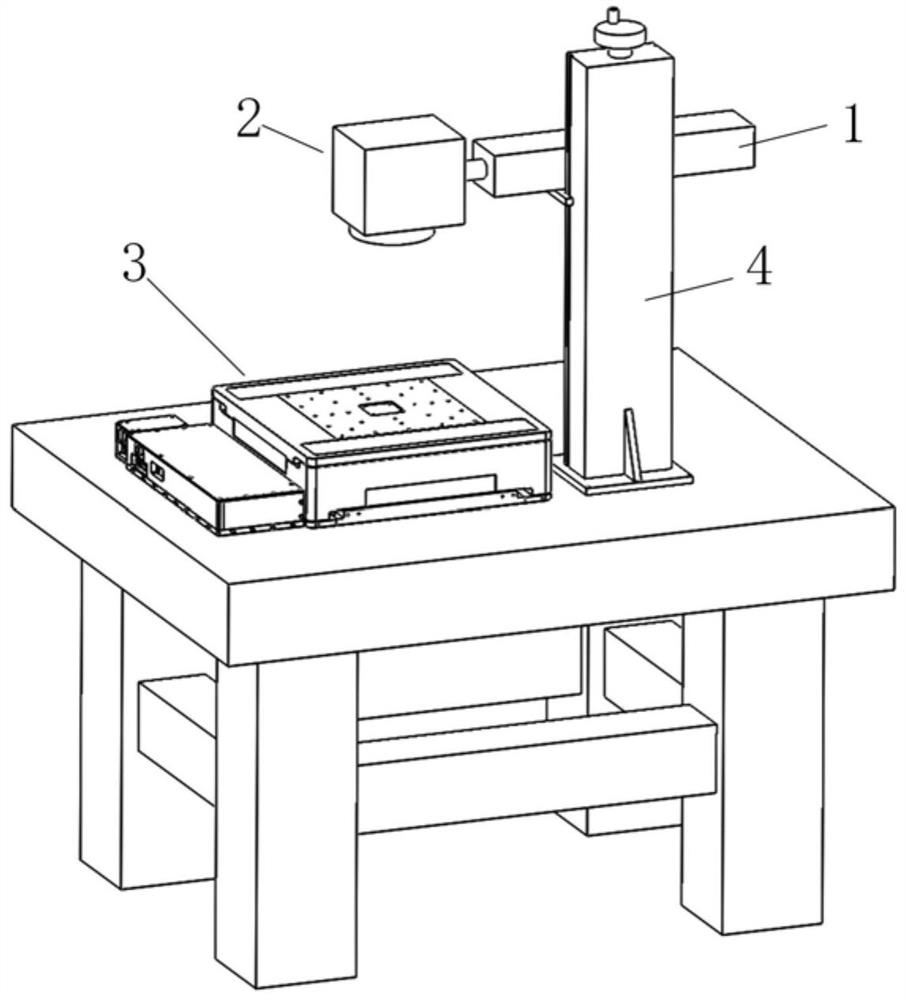 Large-format laser polishing system for metal additive component and machining method