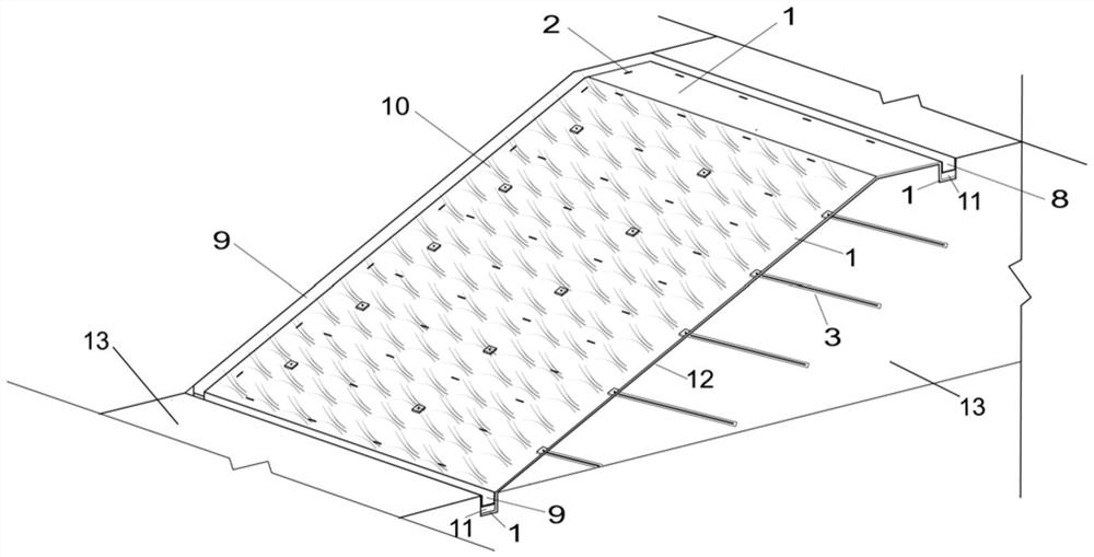 Expansive soil slope flexible ecological supporting structure and construction method