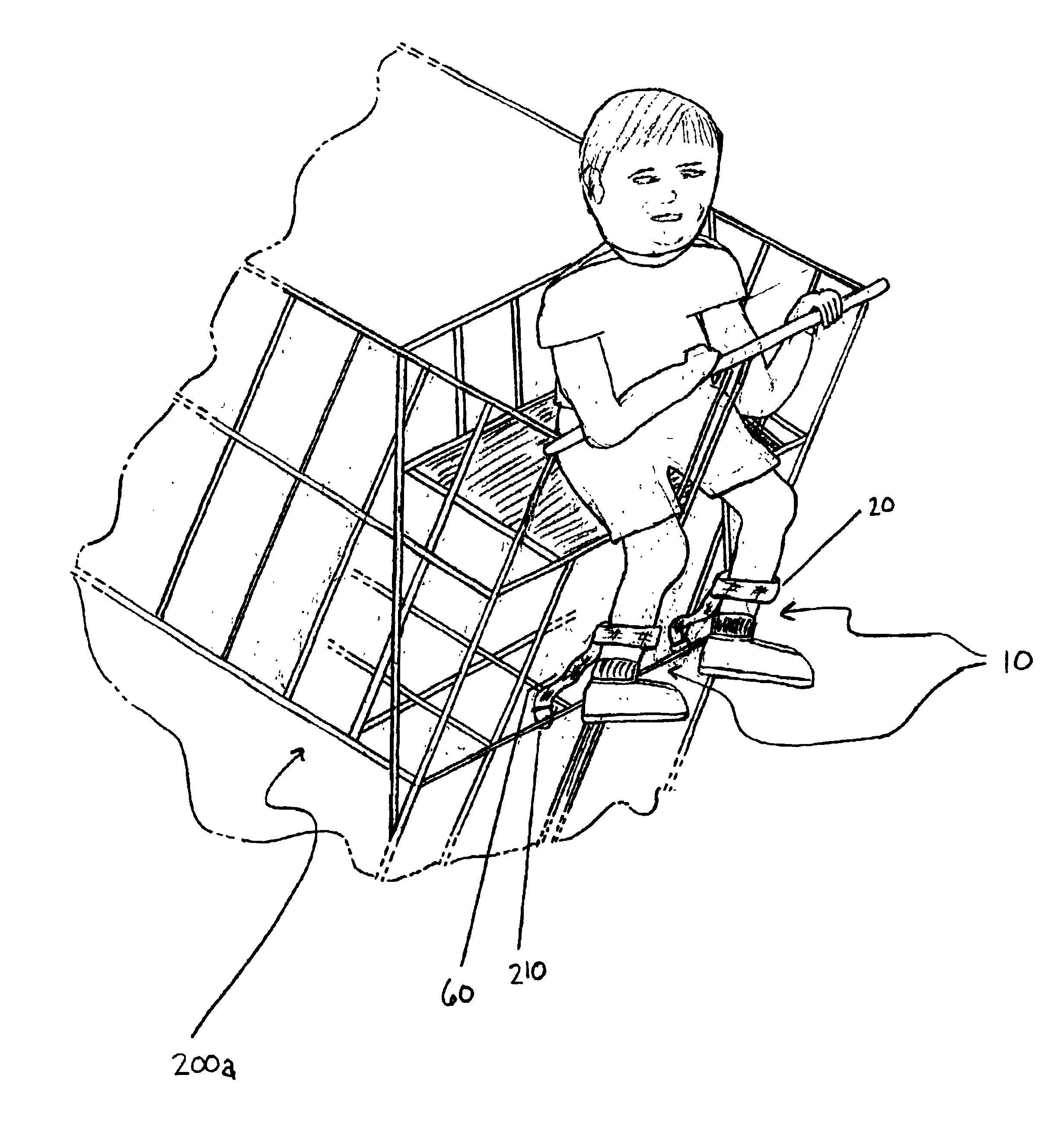 Child safety restraining device for use where a child is seated