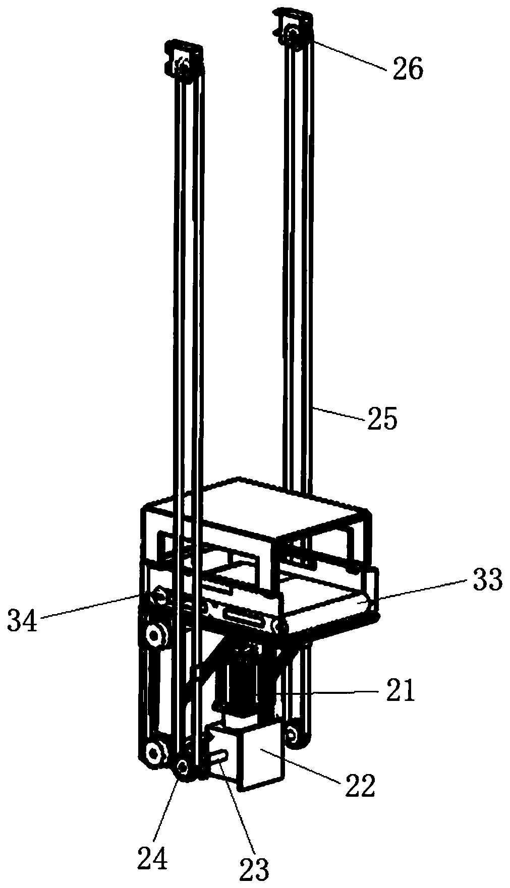 Lifting device for in-out cabin of fishing vessel